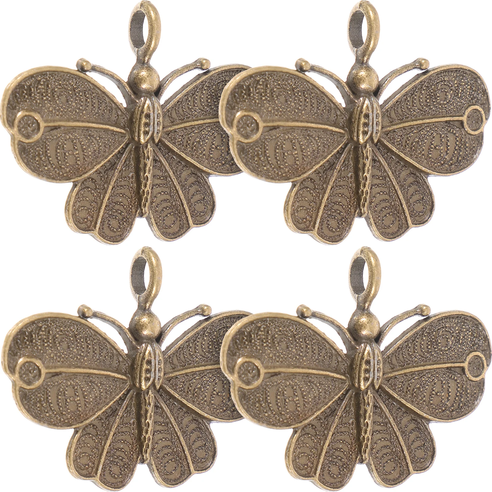 

4pcs Retro Butterfly Pendant DIY Supplies Zinc Alloy Necklace Charms For Jewelry Making Bracelet Earring Crafts Unique Design