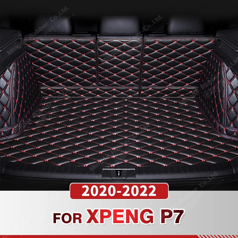 

Auto Full Coverage Trunk Mat For XPENG P7 2020-2022 21 Leather Car Boot Cover Pad Cargo Liner Interior Protector Accessories