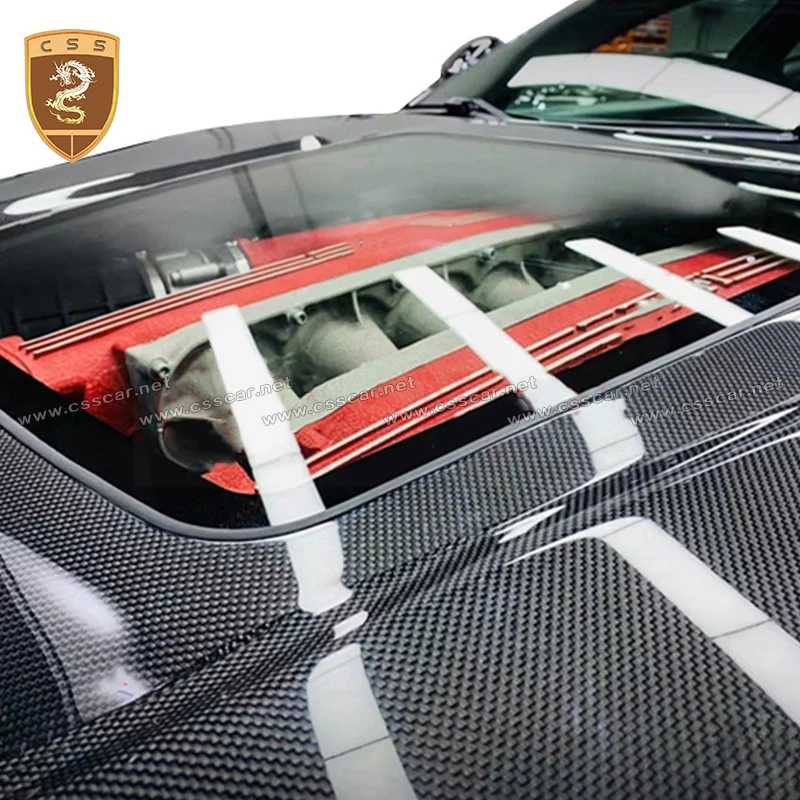 Real carbon fiber engine hood for Ferrari F12 Enigne cover for Ferrari CSS style engine bonnet Car Accessories Free Sea Delivery