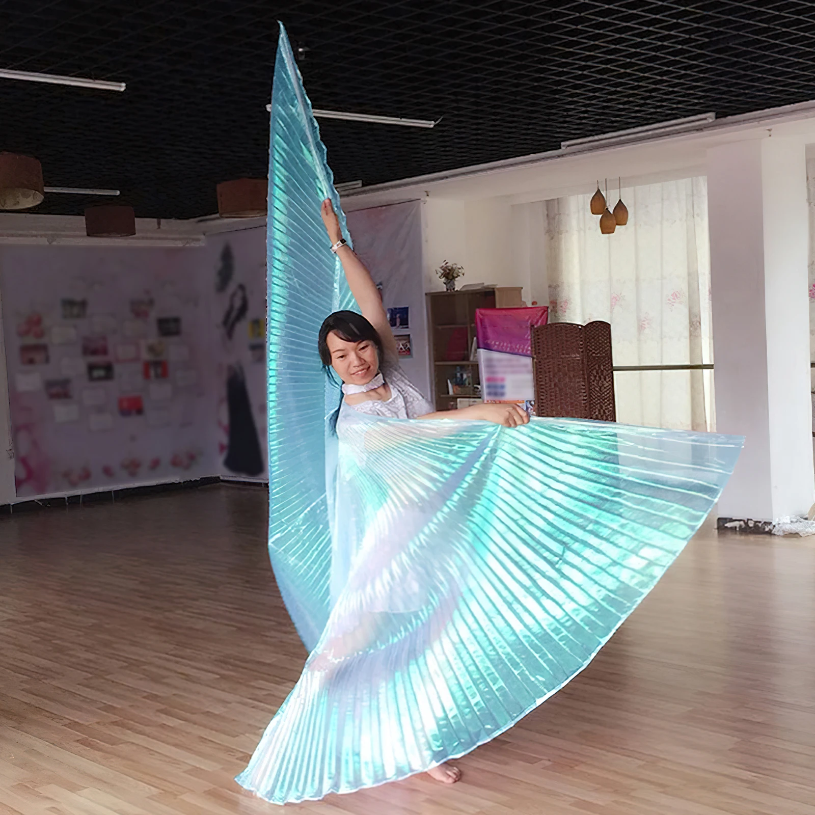 Skrzydła wróżki płaszcz występ na scenie nosić taniec brzucha Acce dorosłe dzieci tancerze kolorowy motyl Isis skrzydła kostiumy do tańca