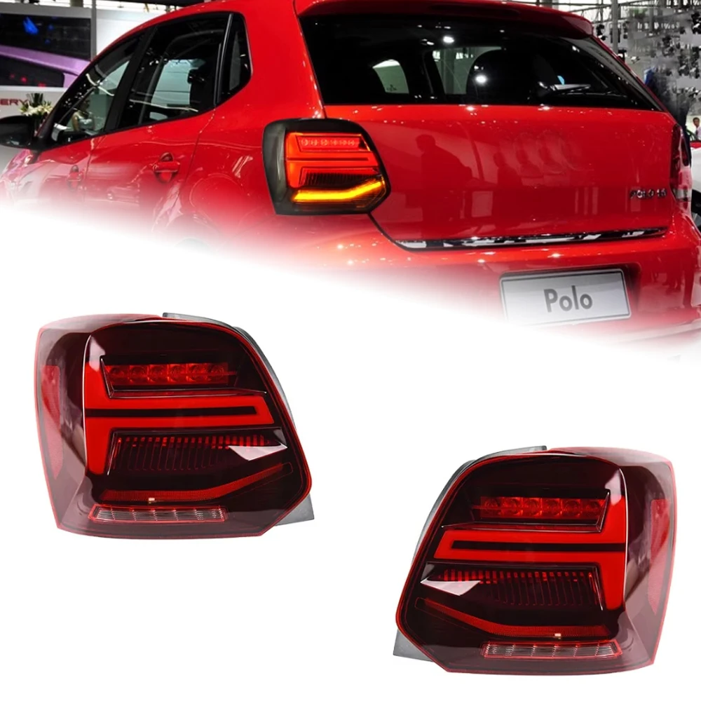 AKD Car Styling for Polo Tail Lights 2009-2018 New Polo LED Tail Lamp LED DRL Dynamic Signal Brake Reverse auto Accessories