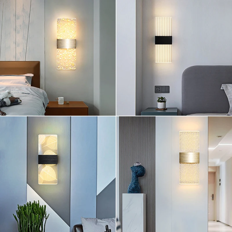 Imagem -06 - Acrílico Indoor Led Wall Light Modern Nordic Sconce Lâmpadas Varanda Corredor Luzes de Cabeceira Decoração Home 6w Ac85265v