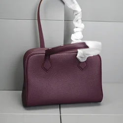 Genuine Leather Handbag Top Layer Leather Advanced Feeling 2025 New Model Fashion High-Capacity Woman