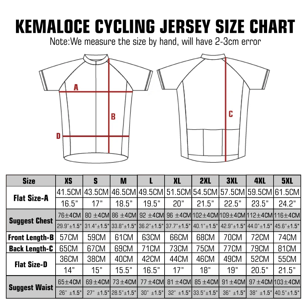 KEMALOCE Cycling Jersey Breathable Men Summer Short Sleeves Outdoor Bicycle Jersey Unique Outdoor Tight Fitting Bike Wear