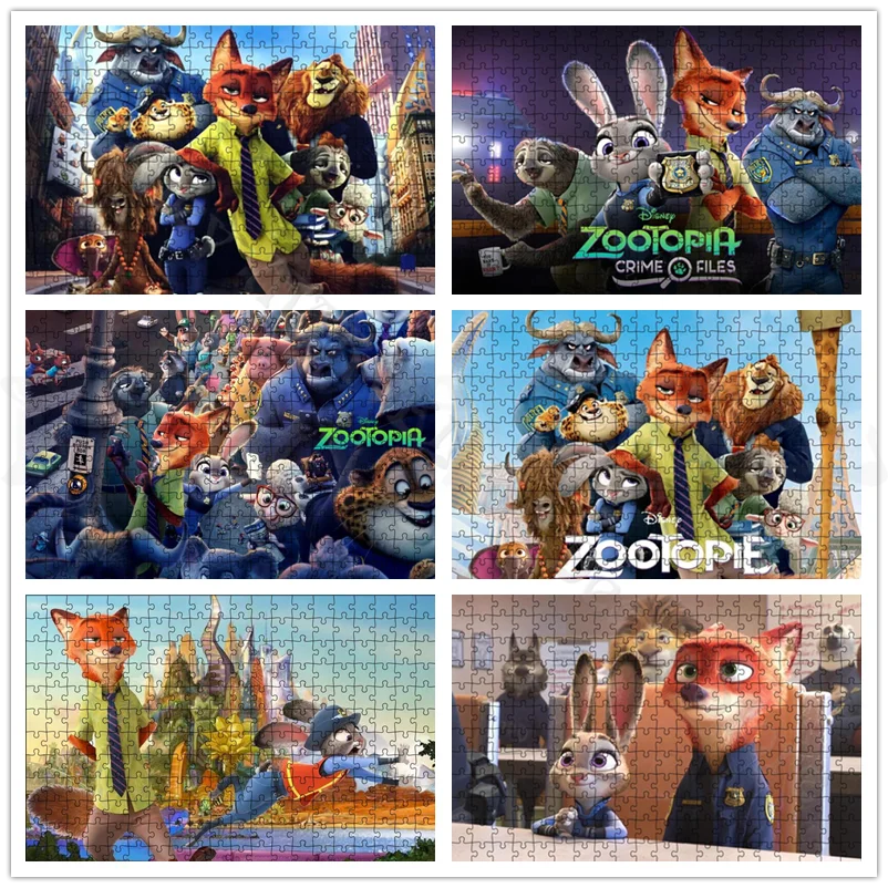 

Disney Zootopia мини-головоломка 300/500/1000 штук забавные Семейные игры «сделай сам» подарки украшение для дома Хэллоуин Рождественский подарок