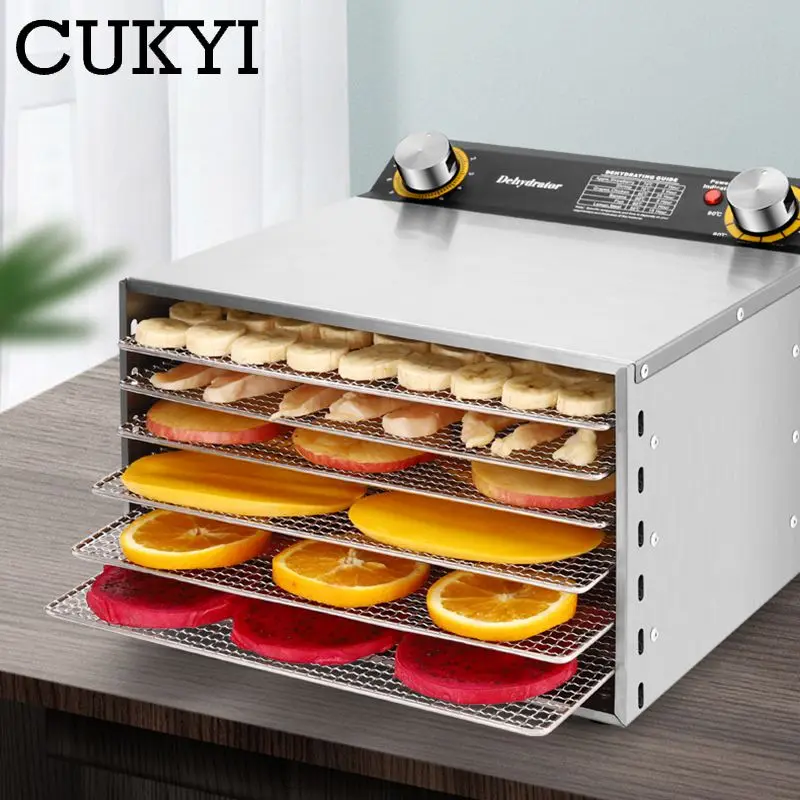 CUKYI 8 Layers Automatic Fruit Dryer Dried Fruit Machine Food Dehydrator Commercial Household Vegetable Herbal Flower Tea EU UK