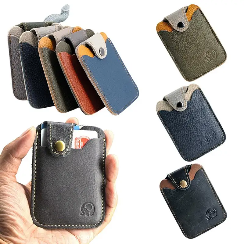 Leather Slim Card Holder Wallet with Durable Card Slots and Advanced RFID Protection for Business and Casual Use
