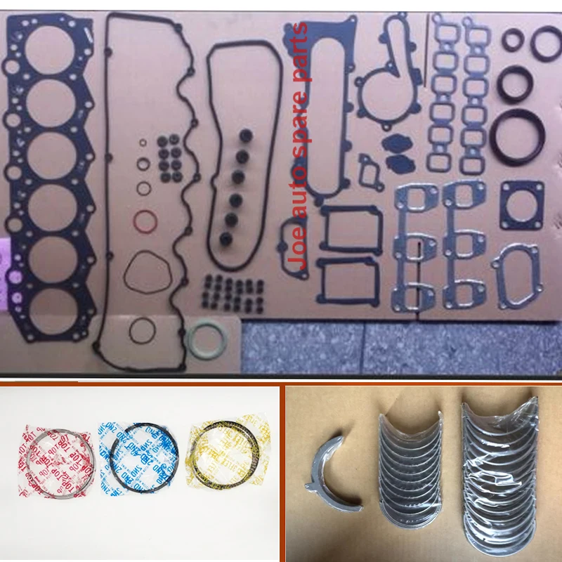 Juego completo de juntas 1HD 1HDFT 1HDFTE, anillos de pistón, cojinete de biela y cojinete de cigüeñal para Toyota Land Cruiser 4164cc 4.2 TD 24V