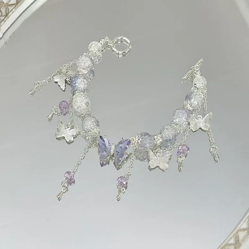 جديد بسيط الخرز فراشة نجمة القمر زهرة قلادة سوار للنساء الفتيات كريستال الحلو الخرز سلسلة سوار مجوهرات هدايا #5