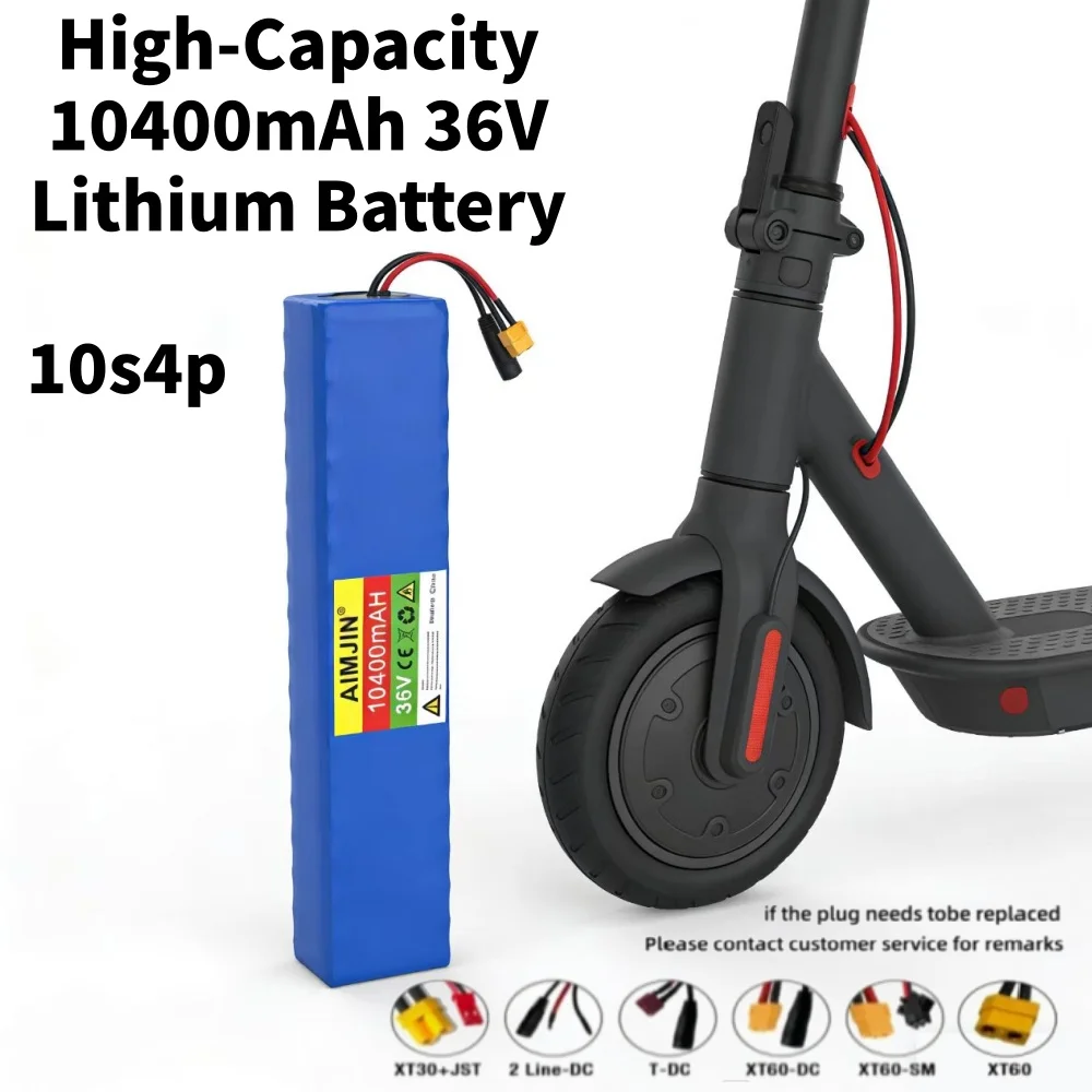 

High Performance 36V Electric Scooter Battery 10S4P 10.4Ah 18650 Lithium Battery Pack with BMS for E-Bike High Power 42V 500W