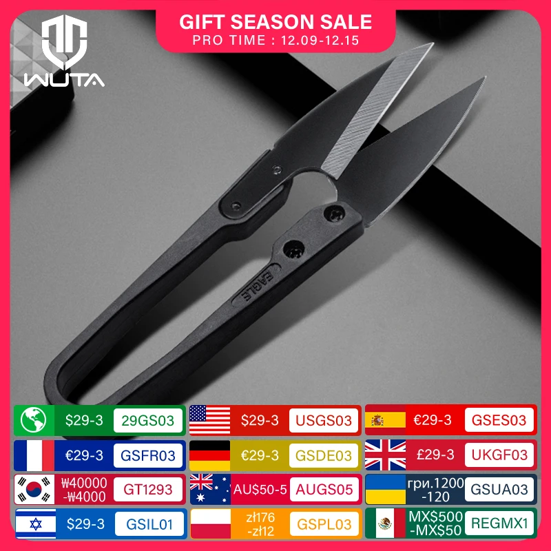 WUTA Antirust Thread Scissors Cutter Sewing Scissors Professional Tailor Metal Blade Nippers U Shape Clippers DIY Needlework