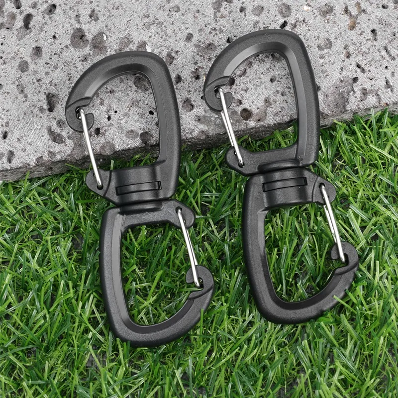 360 الدورية حلقة تسلق مزدوجة في الهواء الطلق يدور كليب المحمولة S سلسلة هوك التخييم مزدوجة هوك حقائب الظهر سلاسل المفاتيح حلقة تسلق