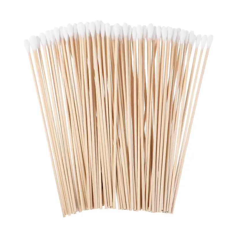 

100Pcs Long Wood Handle Cotton Swab Medical Swabs Ear Cleaning Tool Makeup Removal Wound Care Cotton Buds Sanitary