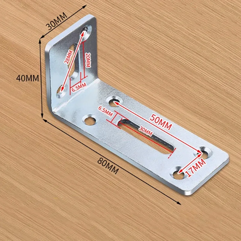 1/2/4Pcs Stainless Steel L-shaped Corner Code 90 Degree Right Angle Fixed Bracket Connector Furniture Bed Frame Cabinet Support