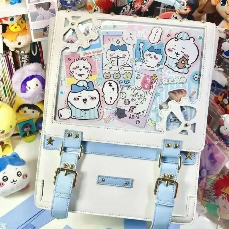 Y2K Punk Women Ita Backpack New Fashion Vintage DIY Display Knapsack Lolita Girl Transparent Bag Casual Harajuku School Rucksack