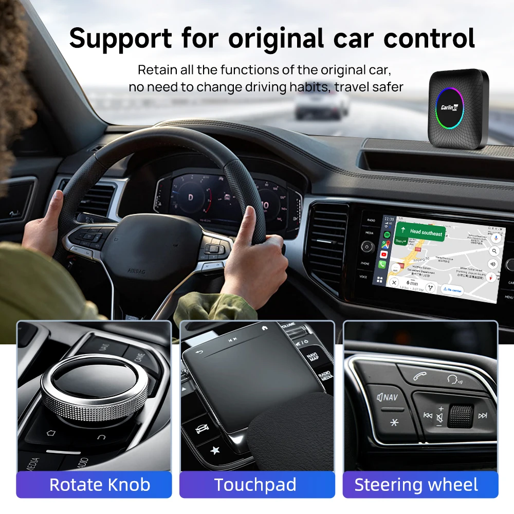 Carlink Tbox Ambient Usb 128Gb Wireless Android Auto Adapter Ai Smart Carplay Android 13 Sdm660 Box Car Play For Youtube