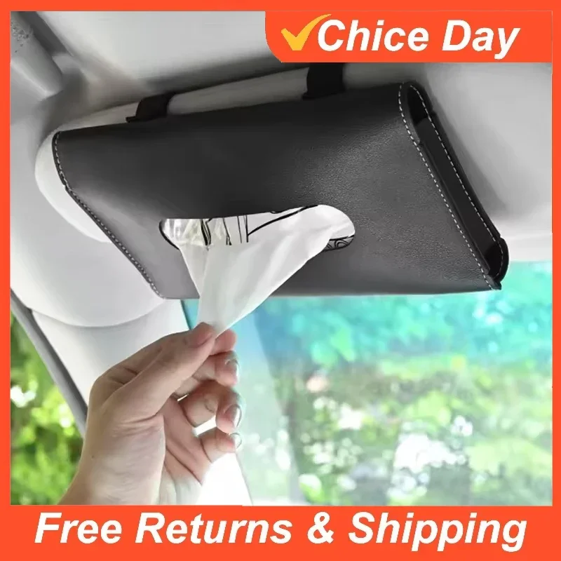 Car Tissue Box Towel Sets Car Sun Visor Tissue Box Holder Auto Interior Storage Decoration for All Car Decor Accessories Amagi