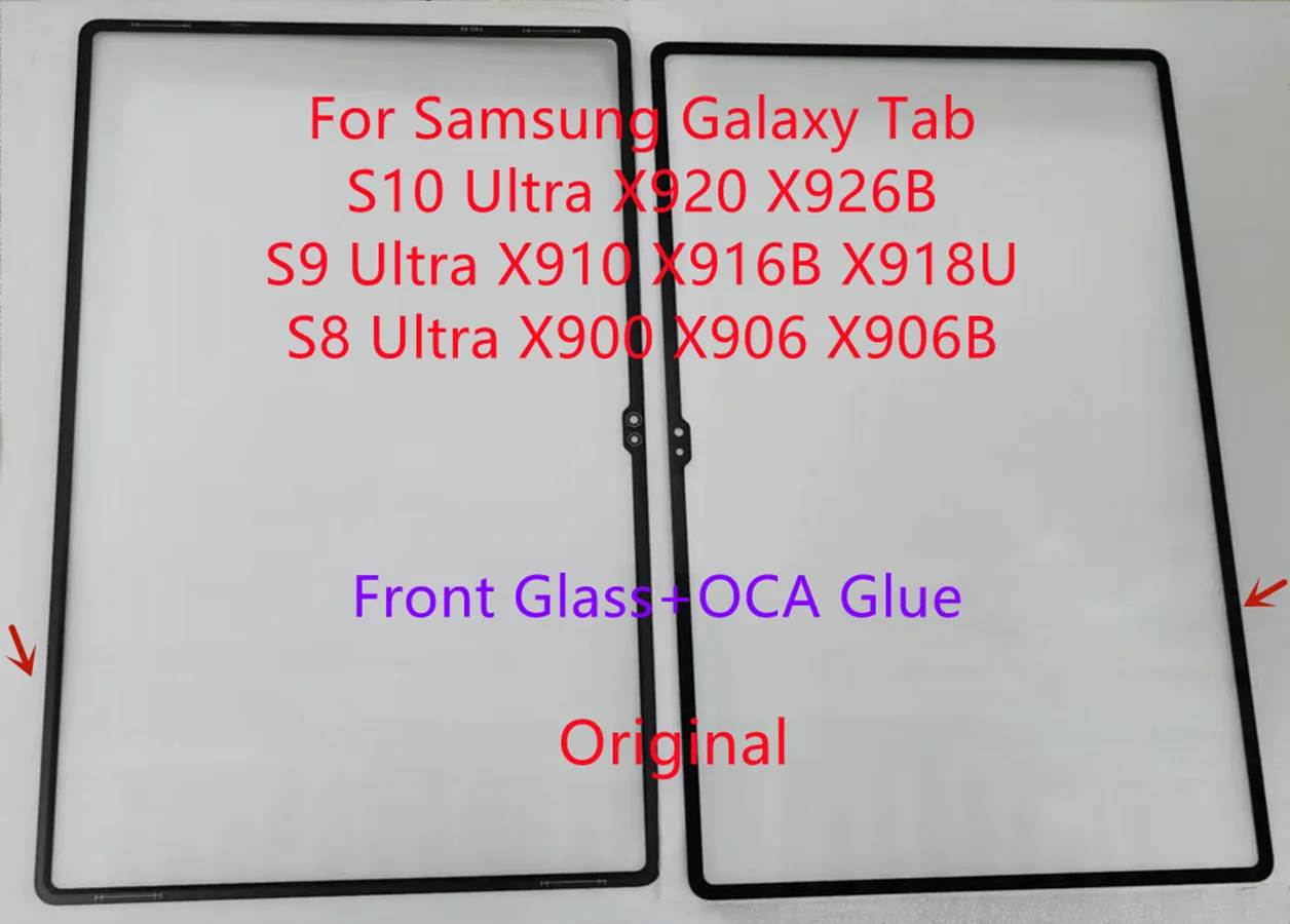 For Samsung Galaxy Tab S10 Ultra X920 X926B S9 Ultra X910 X918U X916B S8 Ultra X900 X906B X906 Front Glass Touch Screen+OCA Glue