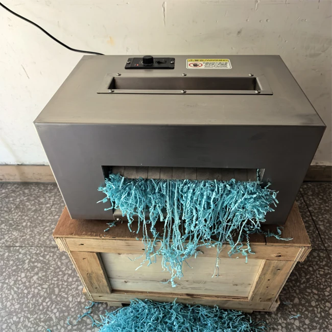 Máquina trituradora de papel arrugada artesanal comercial, papel de rafia recto para relleno de cajas, máquina trituradora de papel de corte arrugado