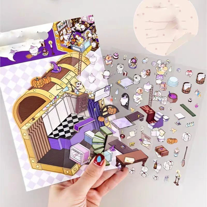 4.0 Magic Themed Fun DIY Stickers Scene Make Your Own Mini Room Stickers For Scrapbooking Decoration