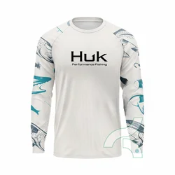 HUK Fishing Shirt UPF 50 Long sleeved T-shirt Men Outdoor Sun Protection Fishing Clothes Ropa De Pesca Breathable Anti-UV Jersey