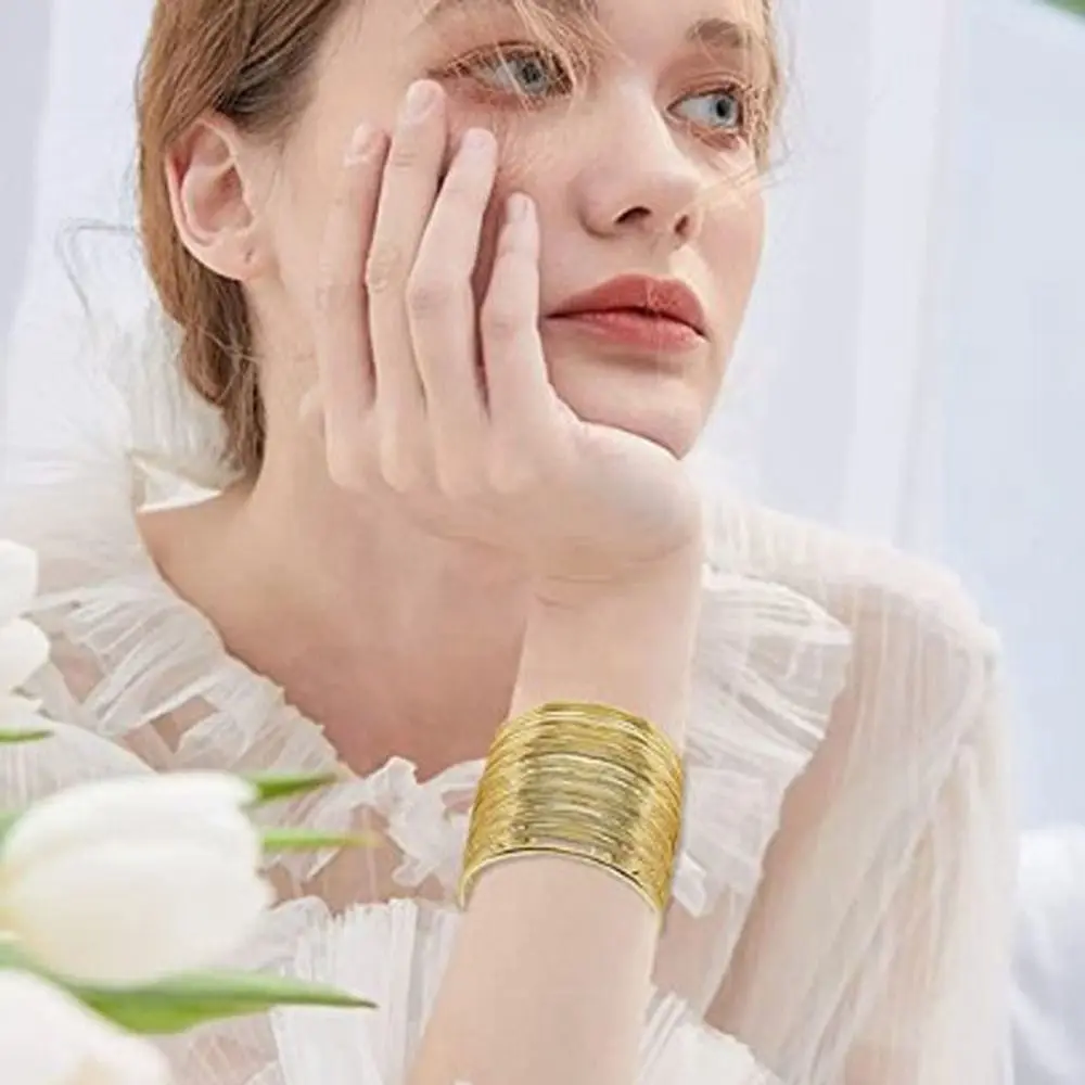 Europe American Wrist Accessory Alloy Girl Gift Couple Women Bracelet Wide Open Bracelet Bohemian Bracelet Cuff Bangles
