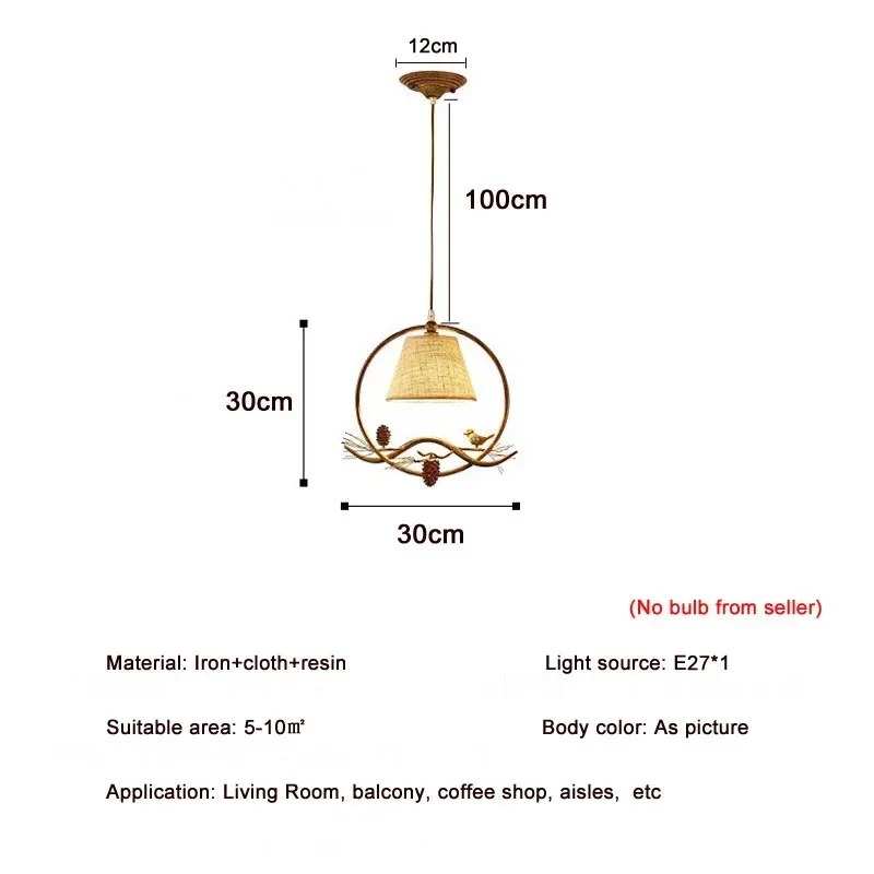 Lampu gantung pedesaan Amerika, lampu burung Nordik, lampu depan dapur restoran Vintage, kepribadian kreatif, lampu Kafe