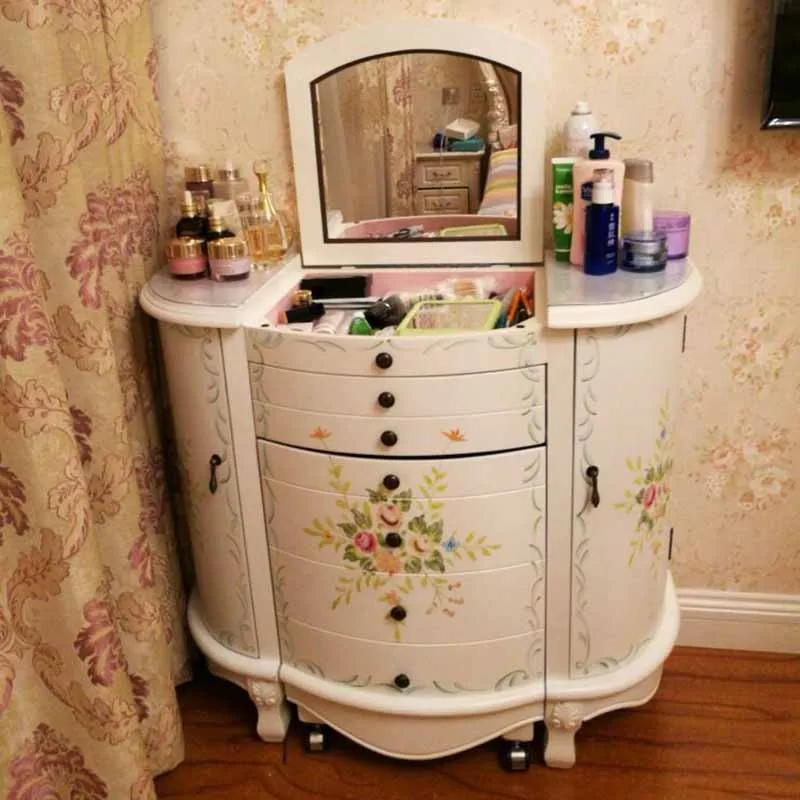 e – commode à tiroirs de chambre à coucher pour fille, coiffeuse nordique moderne, Table de rangement de maquillage, meubles de luxe en bois pour femmes