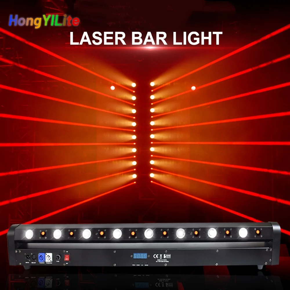 

HongYiLite Профессиональный лазерный сканер с 8 глазами, 500 МВт, красный лазер и янтарный светодиод DMX512, управление звуком, движущаяся головка для клубного сценического шоу