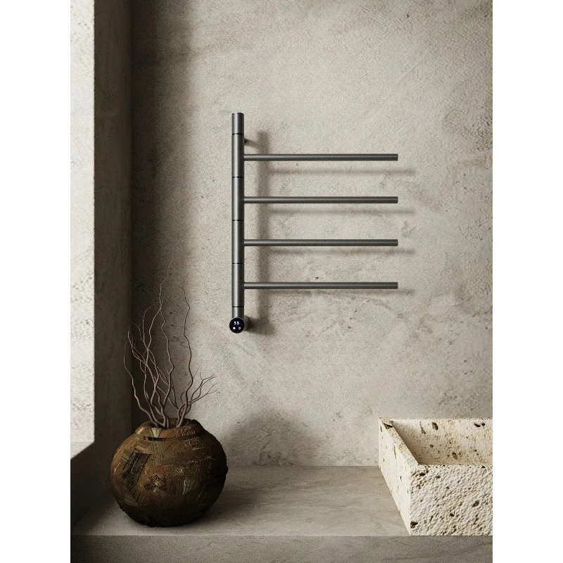 Electric towel rack, rotatable movable rod concealed carbon fiber heating and drying