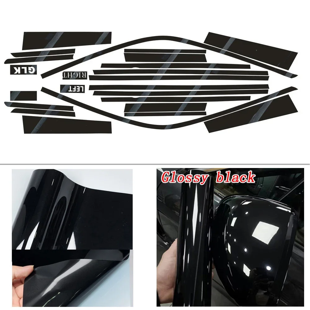 Dla Mercedes Benz GLK GX204 2008-2016 Sedan Window Chrome Usuń Blackout ABC Pillars Błyszczące czarne naklejki — zdjęcie 4