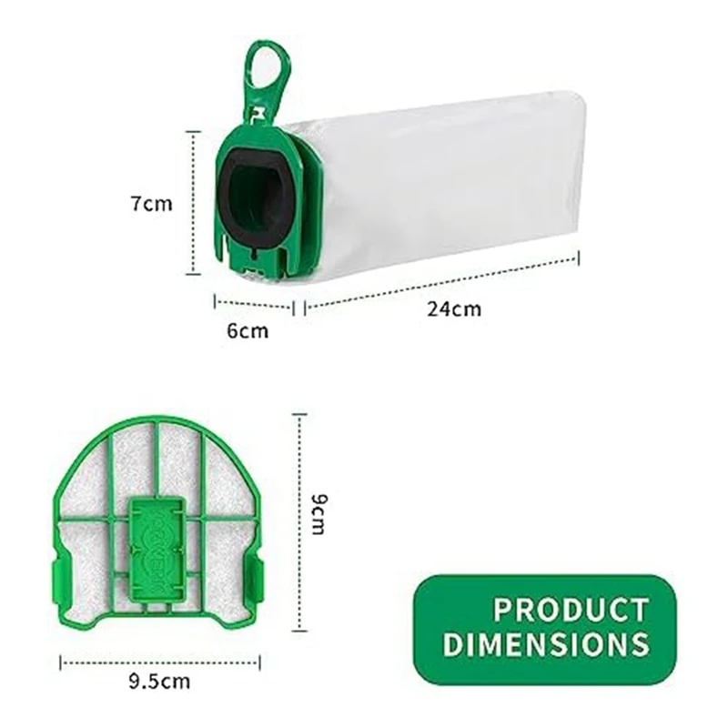 Bolsas de polvo para Vorwerk Kobold VB100 FP 100, bolsas de filtro con 3 filtros de protección de Motor, piezas de repuesto para aspiradora