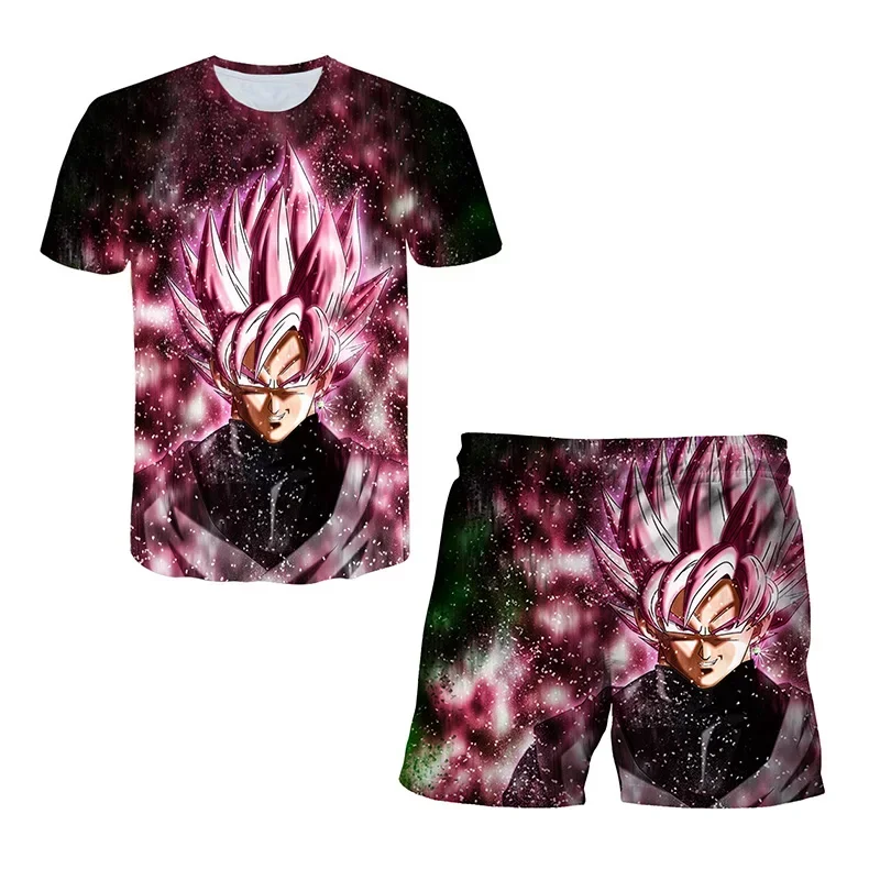 Anime Dragon Ball Kinder 3D T-Shirt Mode Sommer Top Shorts Atmungsaktives Goku-Charakter-Cosplay-Set Geschenk Kinder Orange Kleidung – Detail 7