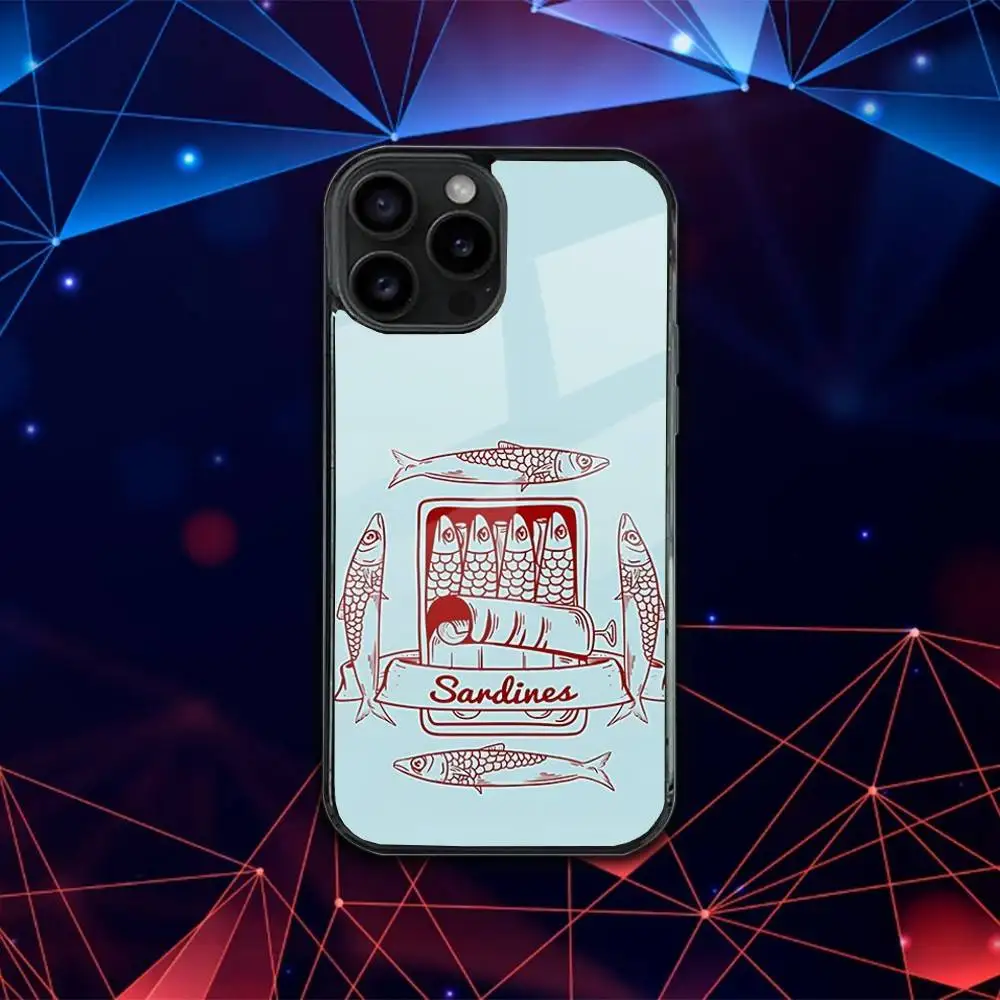 S-Sardines Art Phone Case For iPhone 17,16,15,14,13,12,11,Pro,Max,Plus,Mini,SE4,E Magnetic Magsafe Wireless Charging