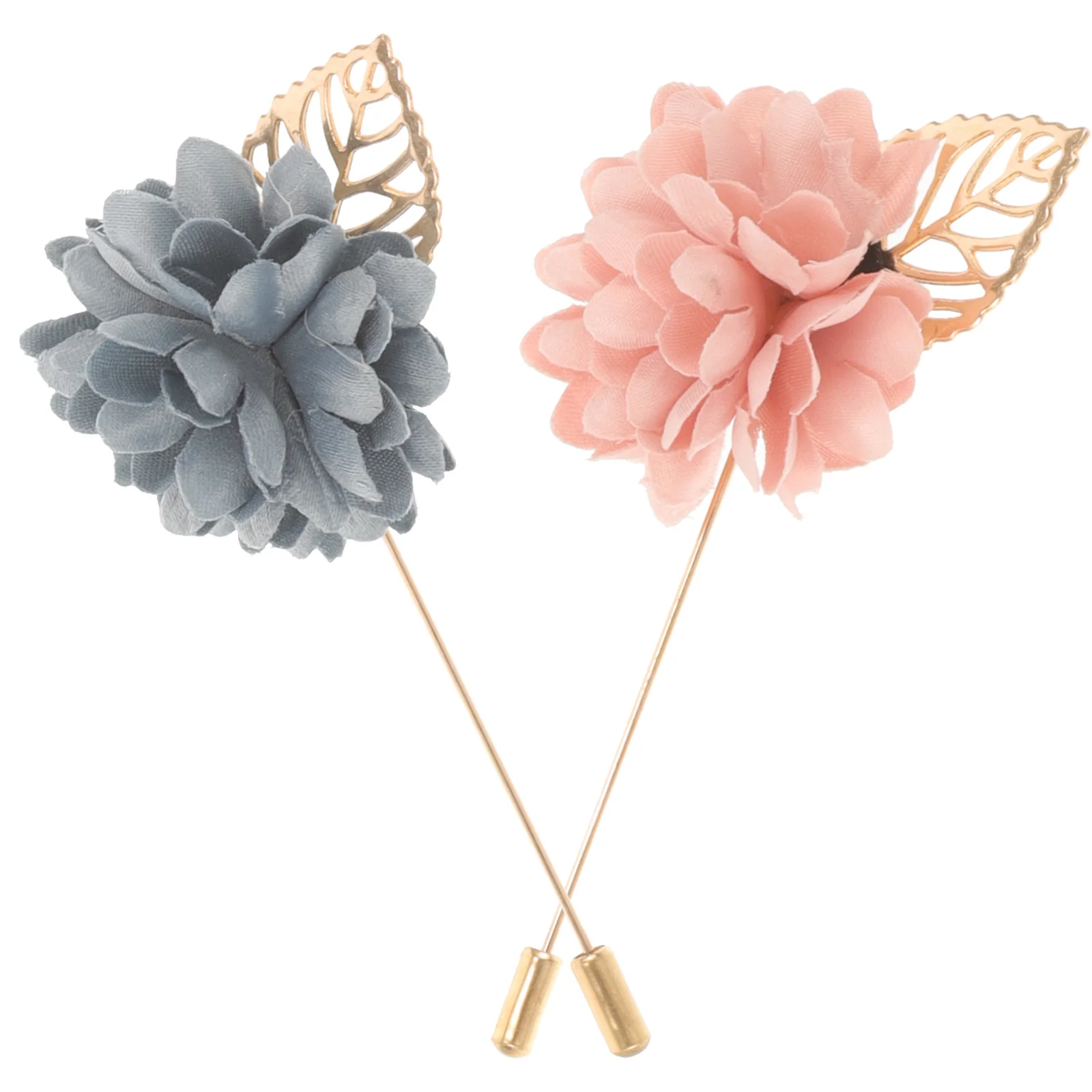 

2Pcs Meticulously Crafted Fabric Flower Brooch Pin Wedding Bridal Groom Elegance Jewelry Flower Lapel Pins for Men