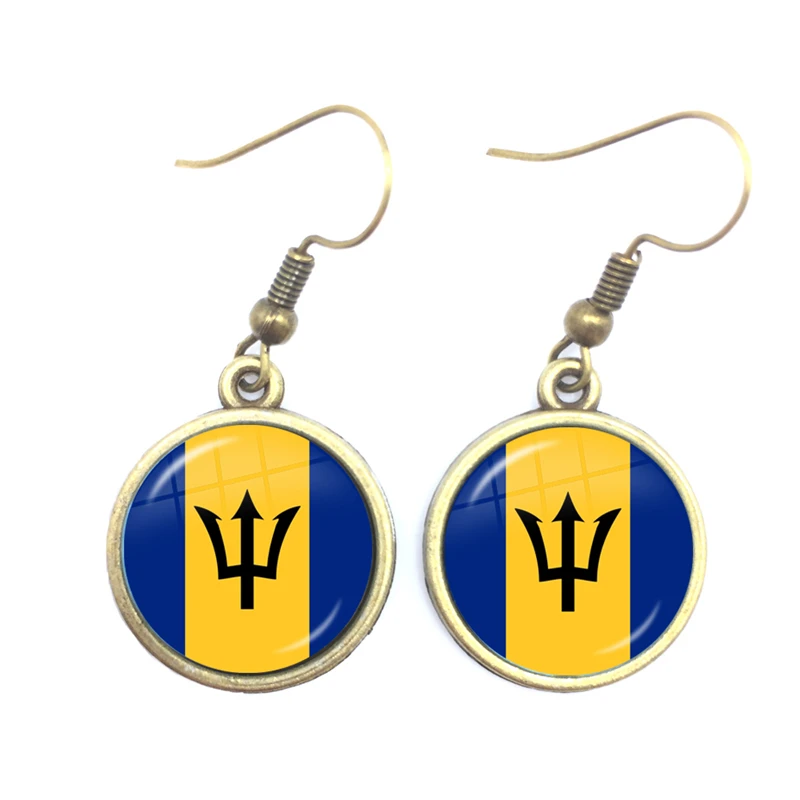 The Commonwealth of Dominica,Saint Lucia,Saint Vincent and the Grenadines,Barbados,Grenada,Ecuador National Flag Drop Earrings
