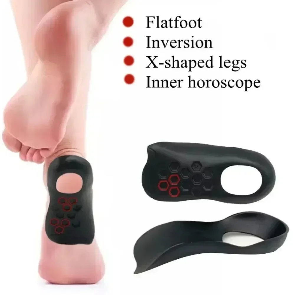 1 คู่พื้นรองเท้าแบบออร์โธติกสำหรับเท้าแบนขา O-รูปและโรคพังผืดฝ่าเท้า - รองเท้ารองรับส่วนโค้งแบบไม่จำกัดเพศ