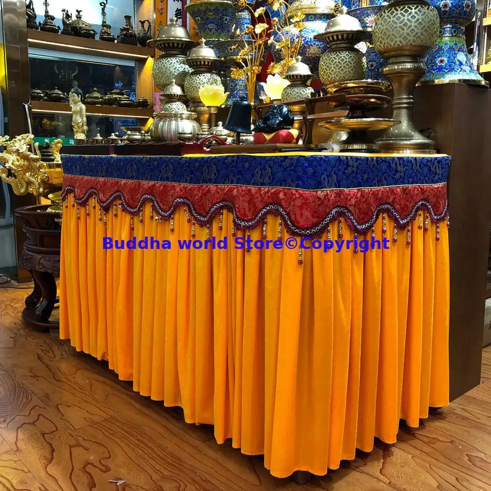 Customized custom made Buddhism Temple Buddha Altar cover Table circumference cloth curtain size 86cmx51cmx86cm