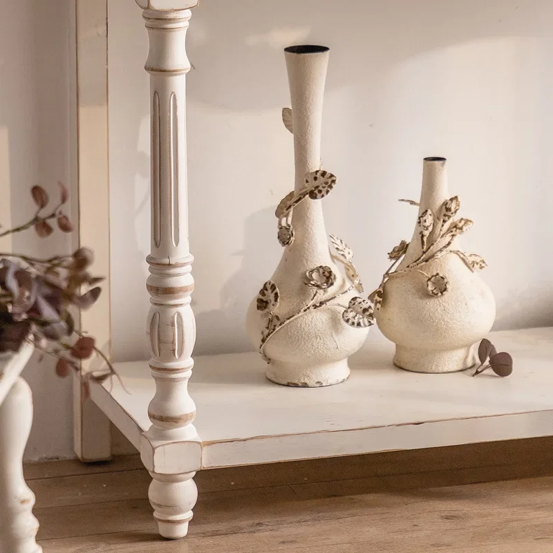 New hotel white carved entrance living room wall decoration table creative end view table for sales department