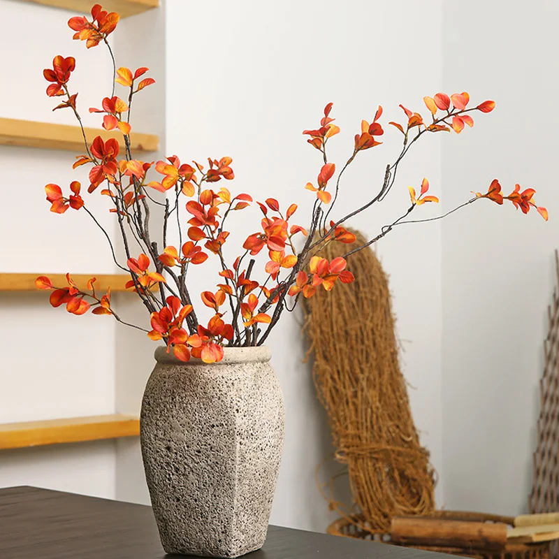 59/90cm Artificial Red Maple Leaves Autumn Fake Plants Wedding Party Home Deocration Long Withered Tree Branch Arrangement