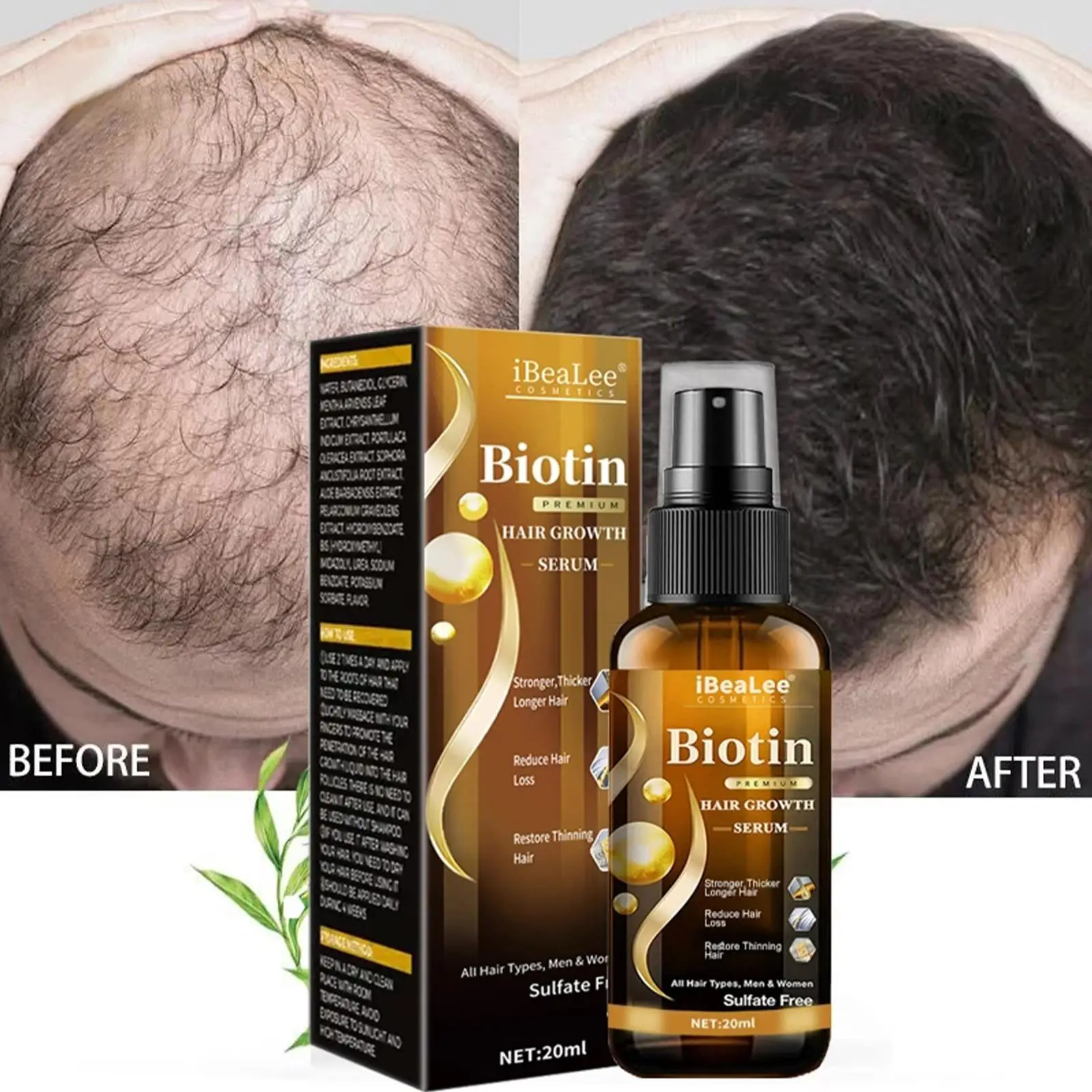

20ml Biotin Hair Reppair For Man Women Anti Hair Weak Oil Scalp Treatment Serum Spray Thicken Fast Hair Care