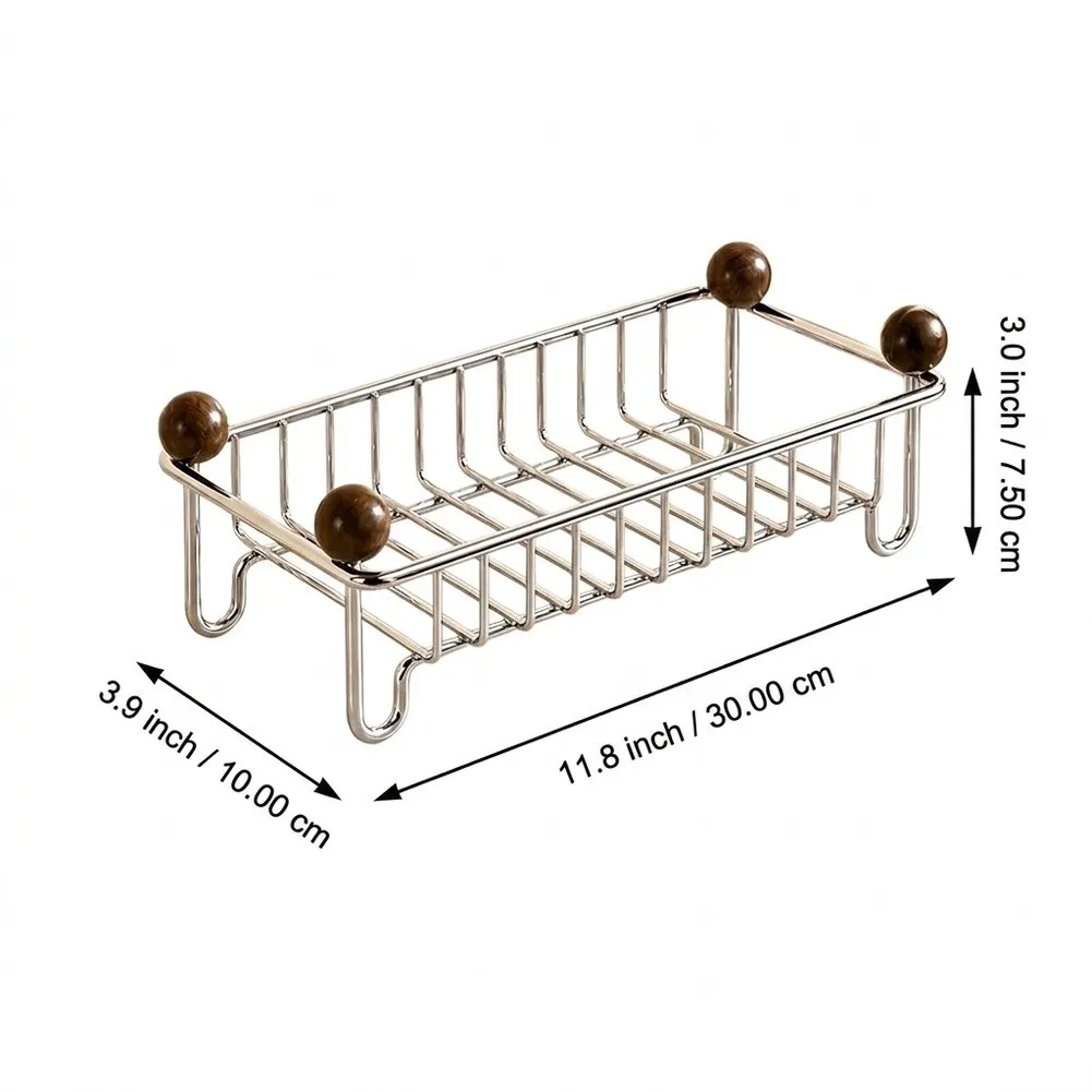 Bathroom Cosmetics Rack Stainless Steel Countertop Organizer with Spacious Layout for Skincare Product Sorting
