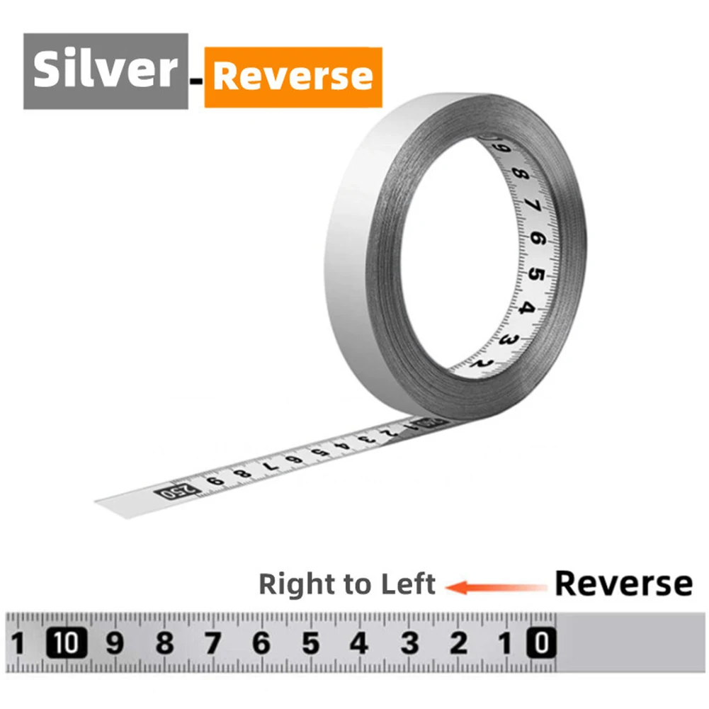 Clear Scale Tape Measure Metal M Metric Self Ruler Tape Measure Silver Metric Metal Tape For Woodworking Track Measure