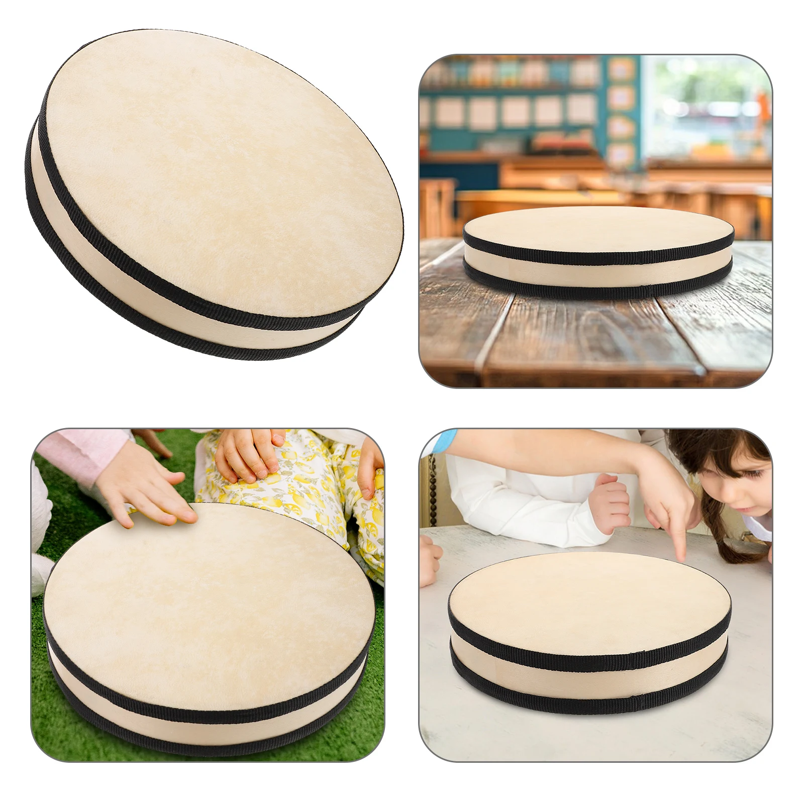 

Wave Bead Sea Drum 25cm Educational Percussion Instrument for Toddlers Musical Preschool Class Kids Hand Drum