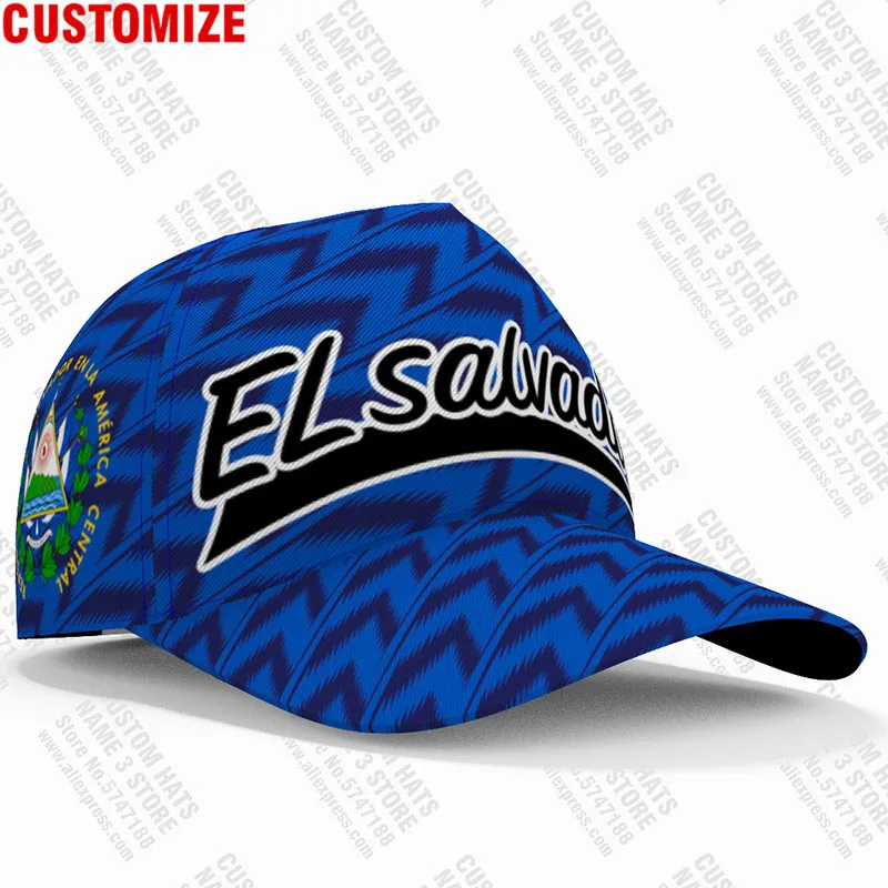 El Salvador Baseball Caps Custom Elsalvador Team Logo Sv Hats Slv Country Travel Spanish Nation Salvadoran Flag Photo Headgear