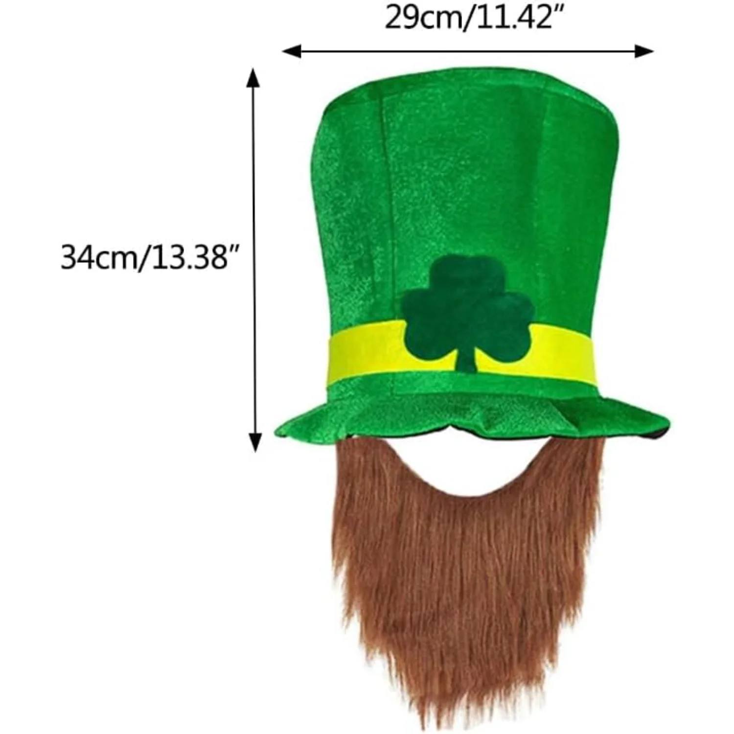 ST Patricks Day Hat Thick Patricks Day  Hat Adults  Green Saint Hat with Beard/955