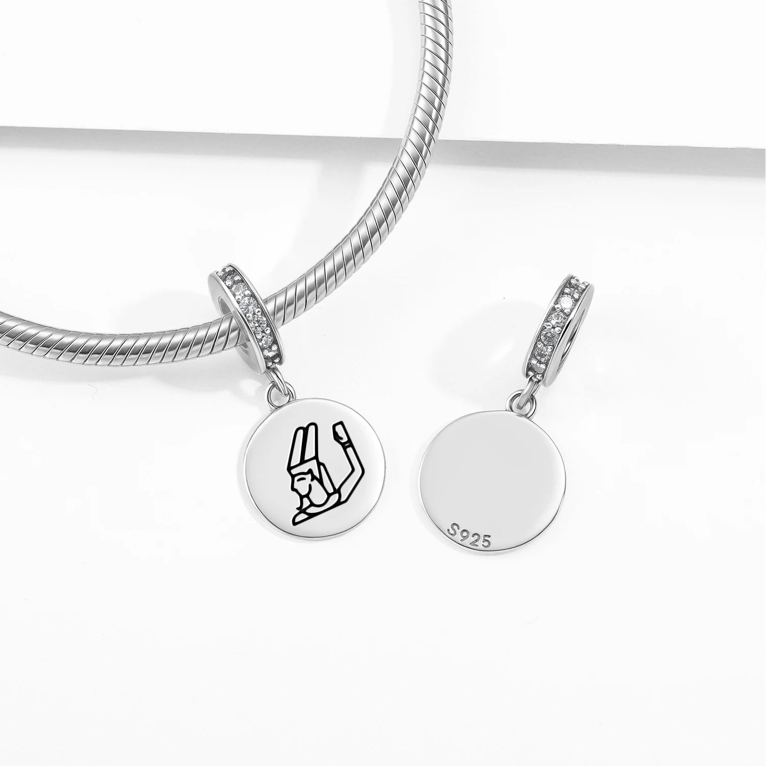 

Egyptian Min Pendant 925 Sterling Silver Symbol Charm Bead for Women Bracelet Necklace Jewelry Fashion