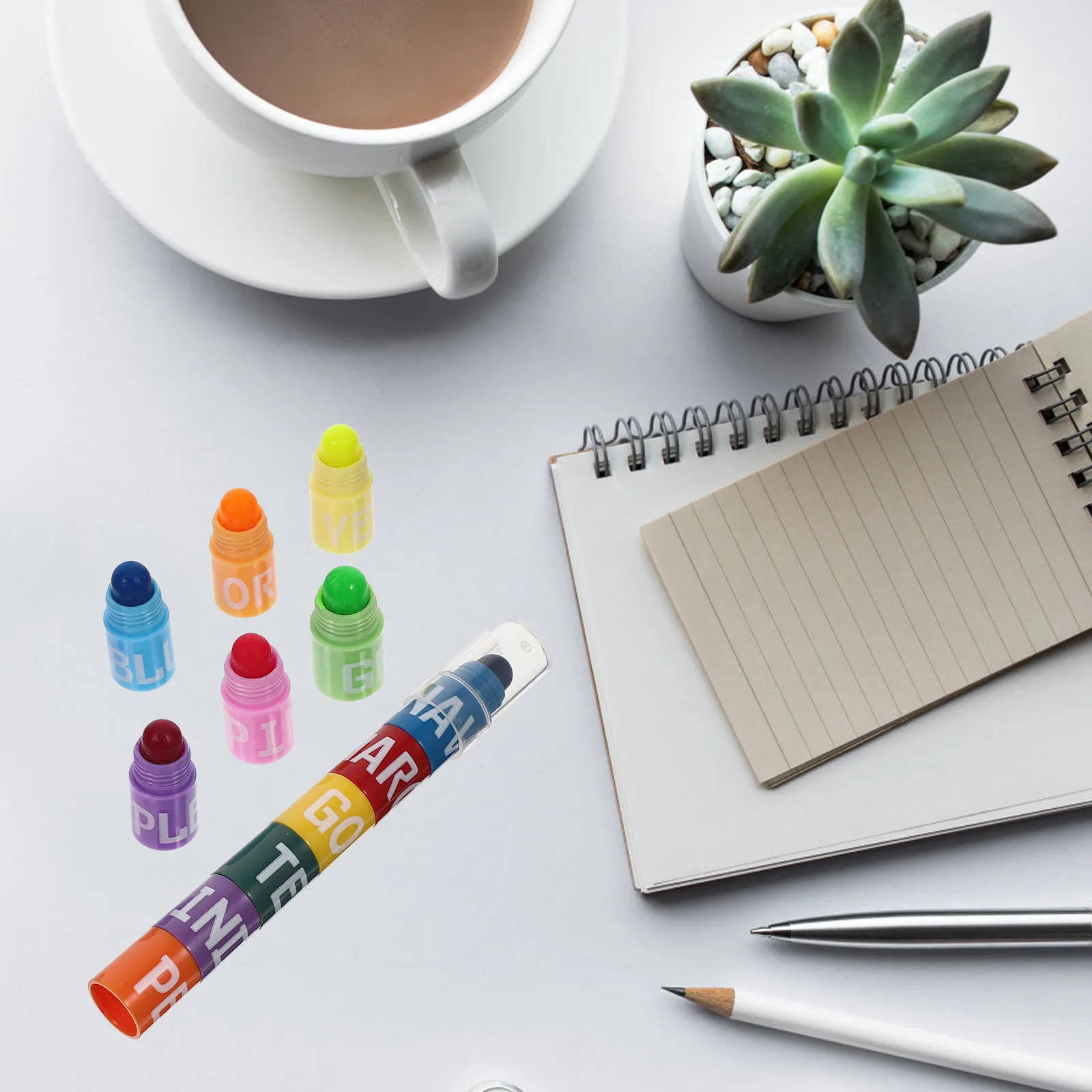 

2 Sets Highlighter Stationery Cute Highlighters for School Markers Pens and Stitching