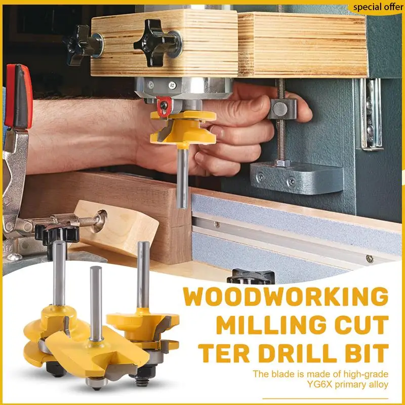 A50I 3 Stück 1/4 Schaft Erhöhte Panel Schrank Tür Router Bit Set – 3 Bit Ogee Holzbearbeitung Cutter Holzbearbeitung Router Bits