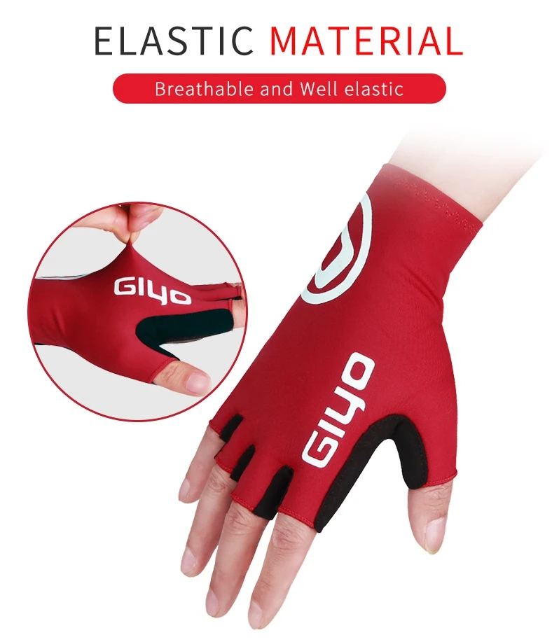 Guantes cortos de ciclismo sin dedos, manoplas antideslizantes de tela de LICRA para bicicleta de montaña y carretera, guantes de medio dedo para carreras deportivas